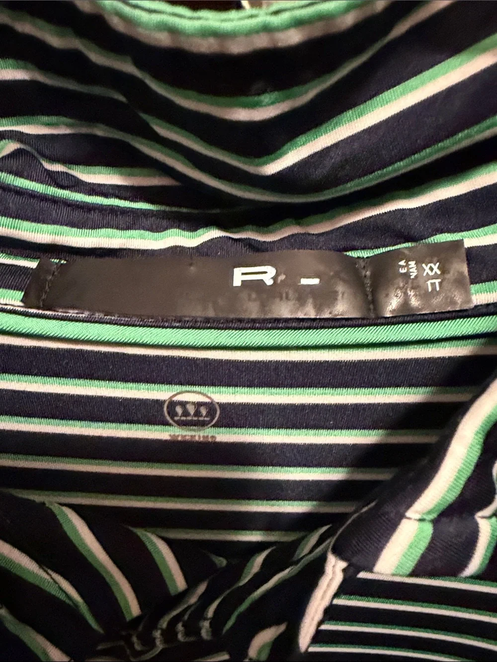 Ralph Lauren Navy Polo with White and Mint Stripes